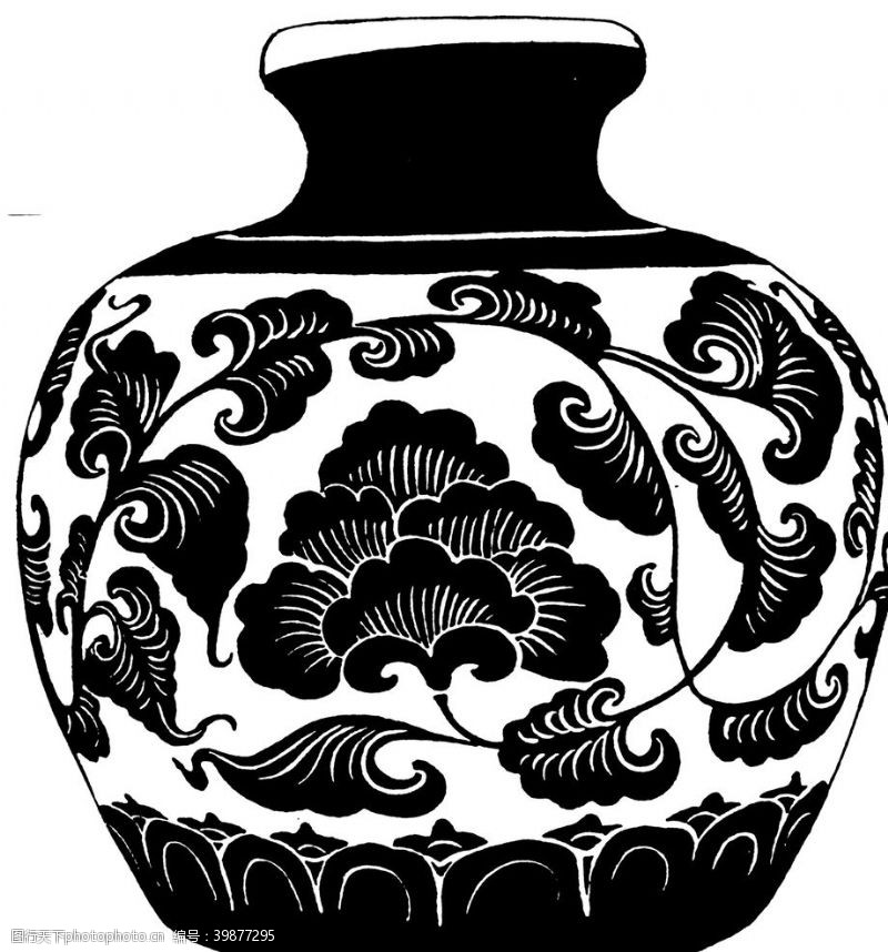 陶瓷花纹罐子图案图片