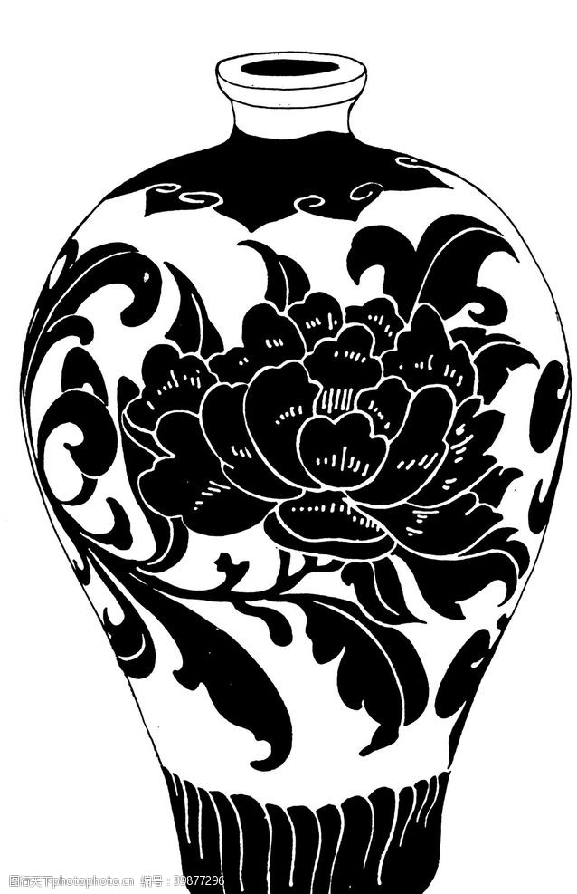 陶瓷花纹罐子图案图片