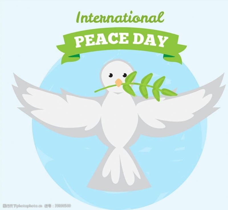 高清鸽子国际和平日贺卡图片