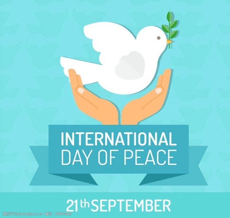 高清白鸽国际和平日贺卡图片
