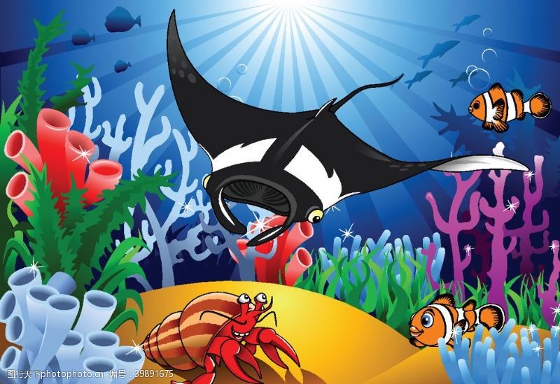鲨鱼海底乐园生物水底乐园水草图片
