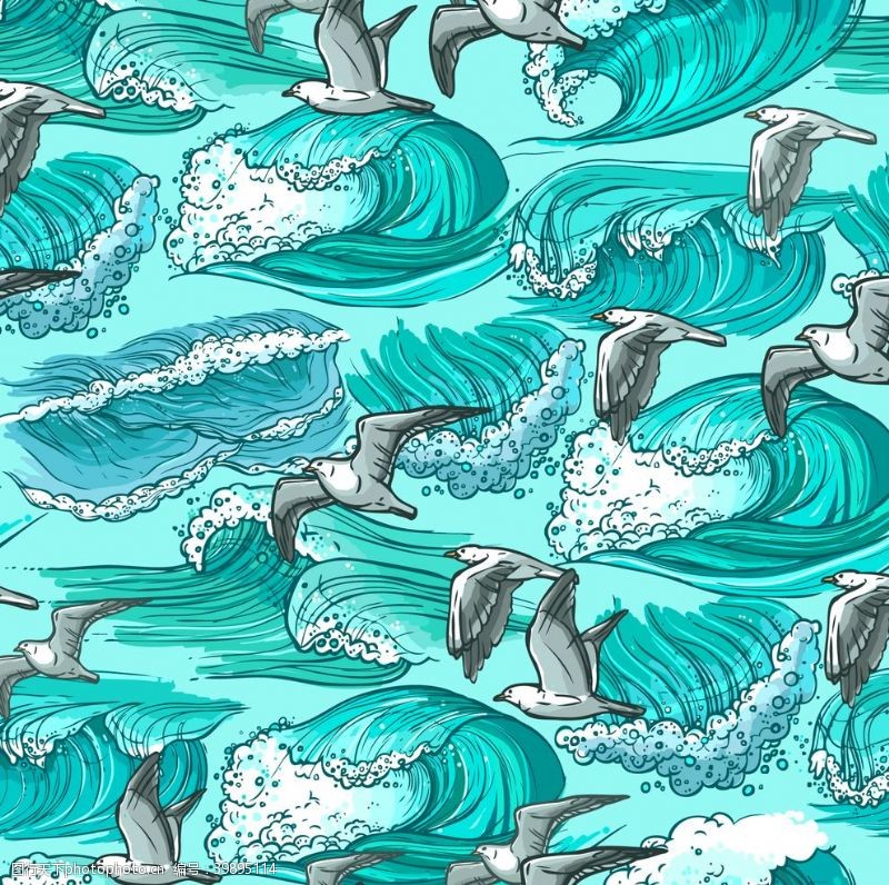 海洋日海浪波浪波纹图片