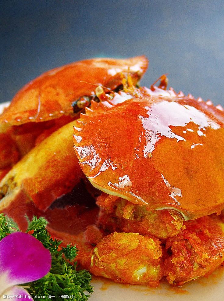 风味炒饭海鲜风味黄金蟹图片