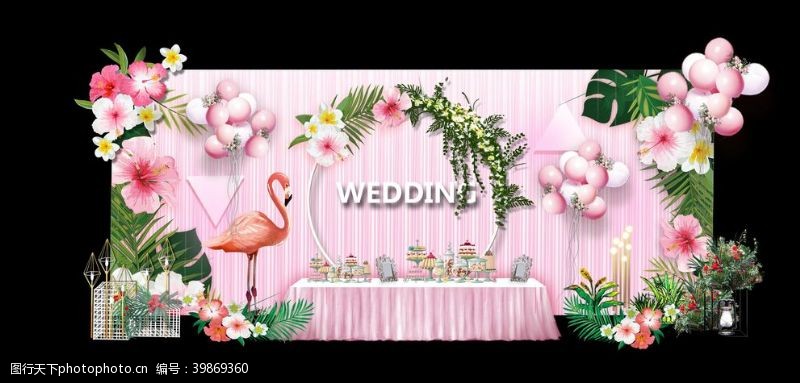 粉色火烈鸟火烈鸟婚礼派对图片