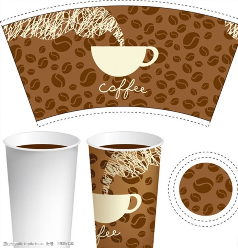 咖啡杯矢量素材咖啡杯子包装图片