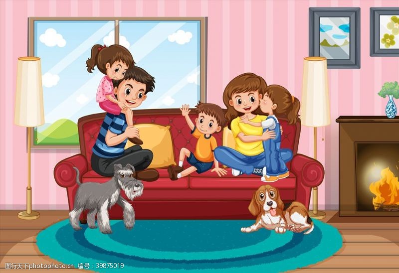 一家人卡通家庭人物图片
