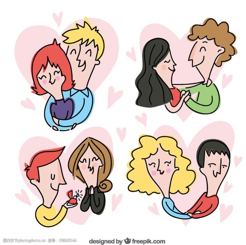 卡通情侣矢量素材卡通情侣设计图片