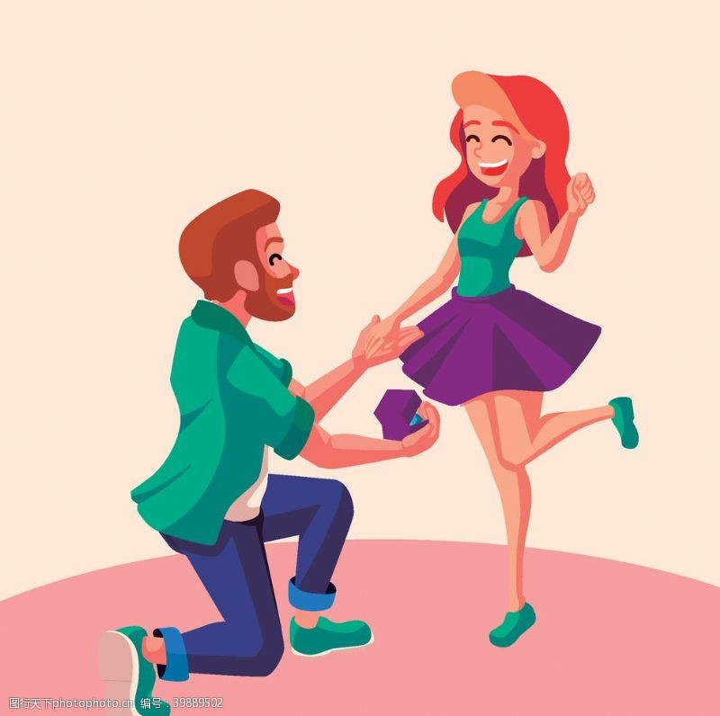 女运动员卡通人物求婚图片