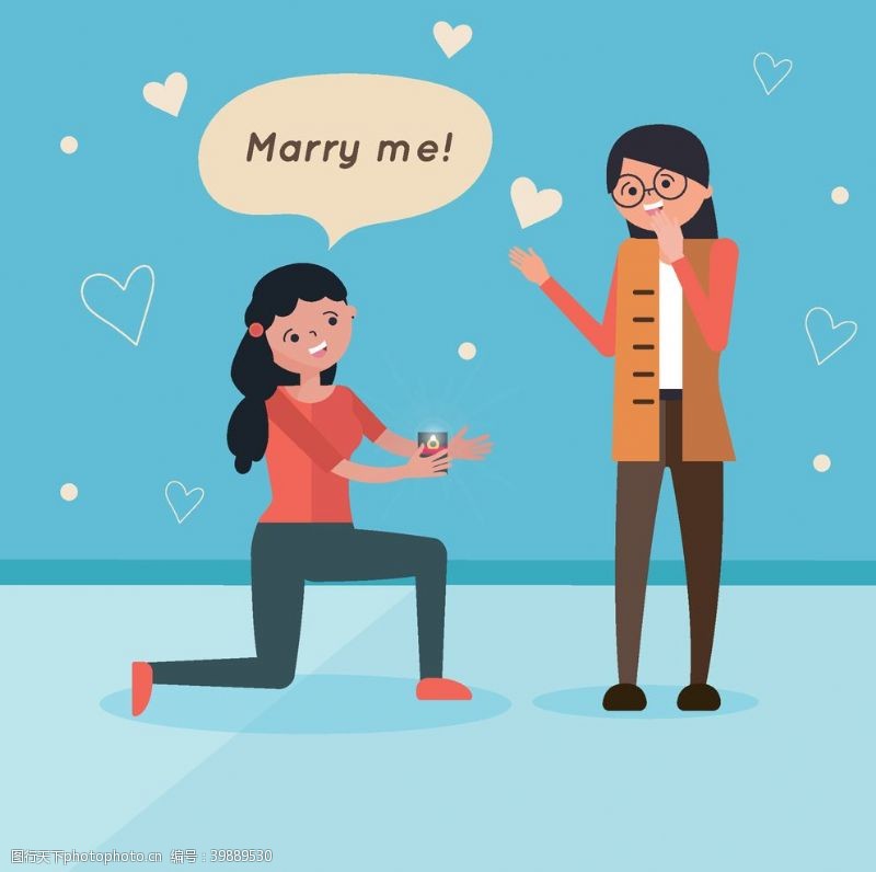 运动员卡通人物求婚图片