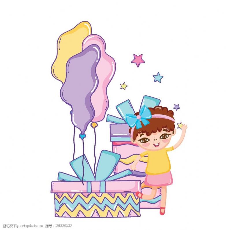生日蛋糕卡通生日女孩图片