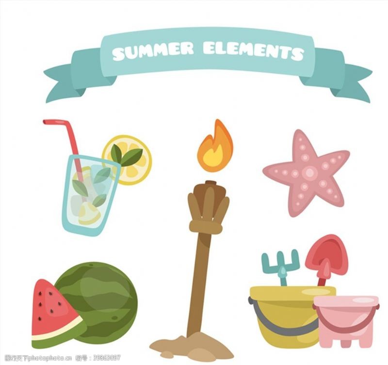 柠檬广告卡通夏季元素图片