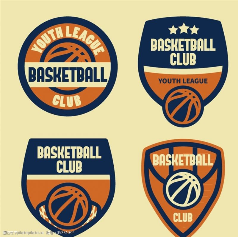 体育素材篮球俱乐部徽章图片