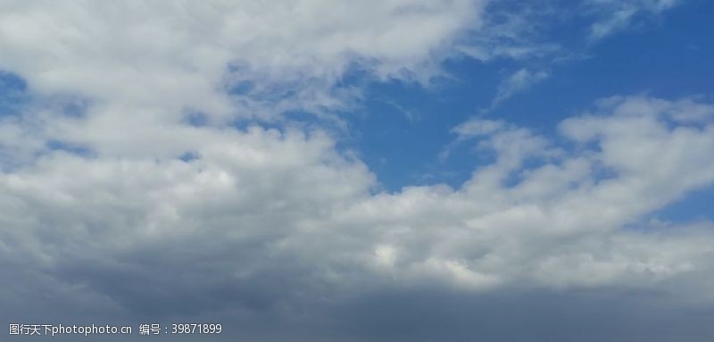 高空俯拍蓝天白云图片