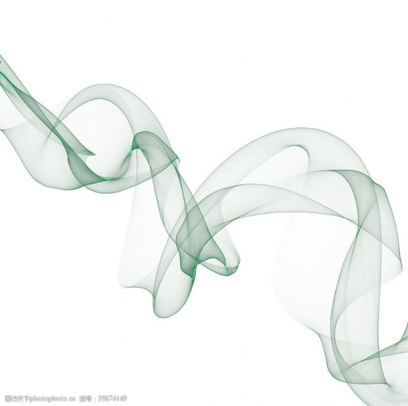 云雾缭绕绿色丝带图片