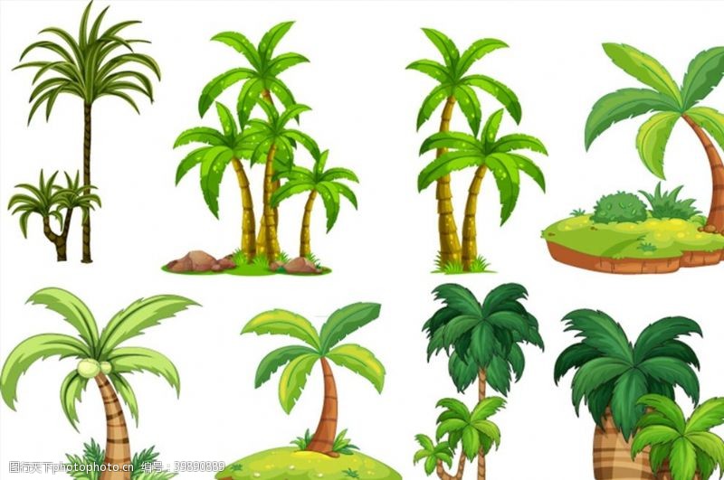 矢量椰子树绿色椰子树图片