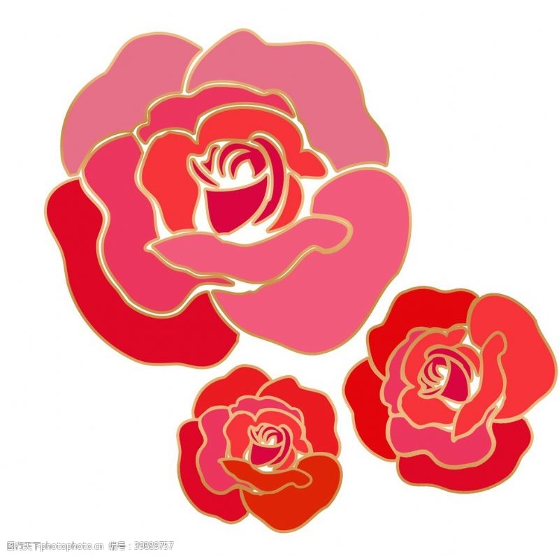 卡通玫瑰花玫瑰花元素图片
