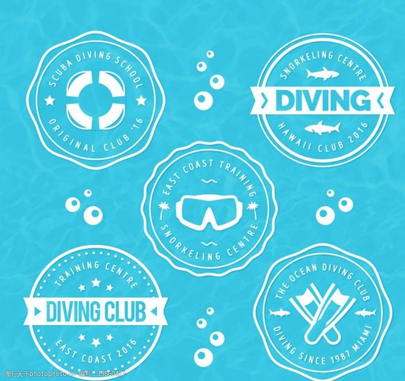 水泡图标潜水俱乐部标志图片