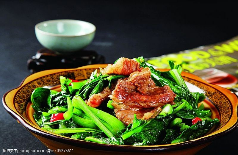 菠菜砂锅菜苔图片