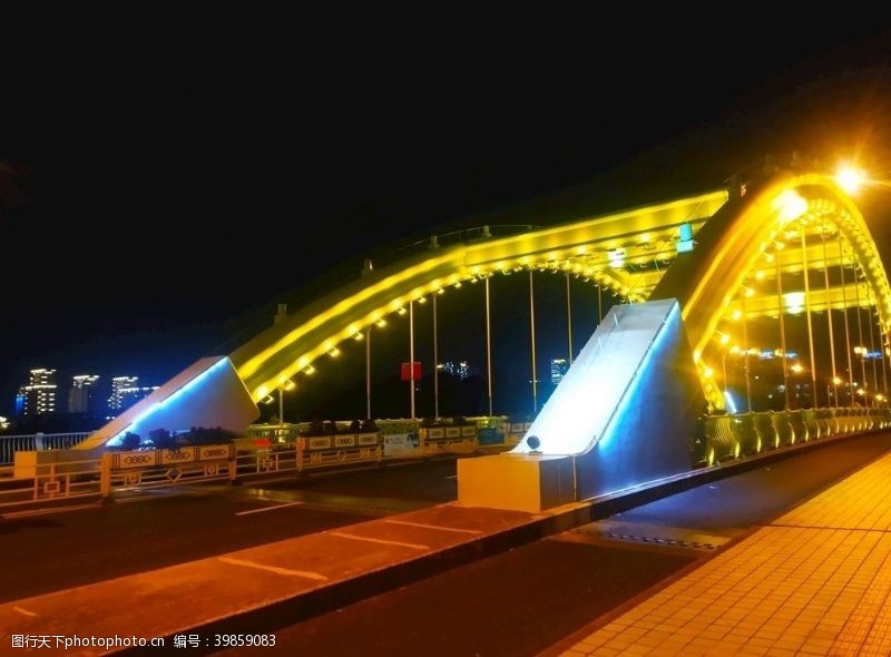 路桥上海夜景霓虹灯桥图片