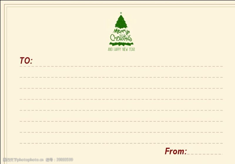 圣诞节明信片圣诞节信纸图片