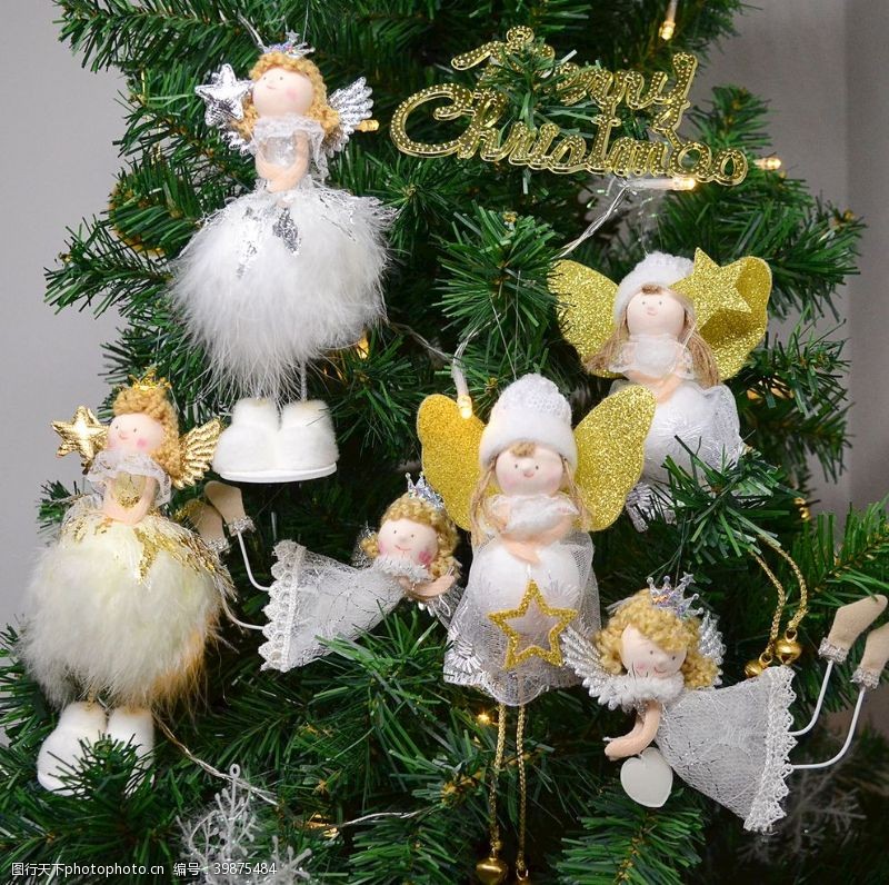 圣诞树挂饰白色天使图片