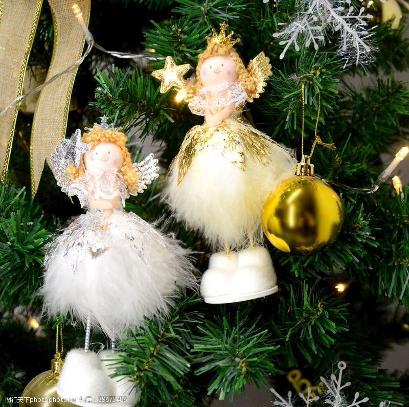 圣诞树挂饰白色天使图片