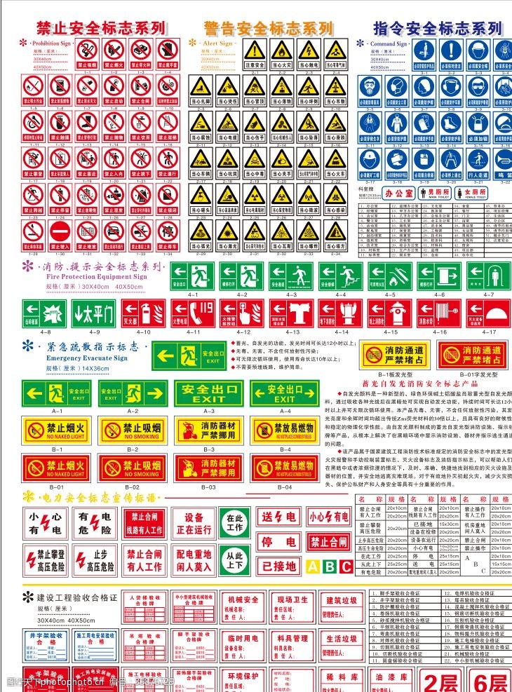 指示标志施工标志图图片