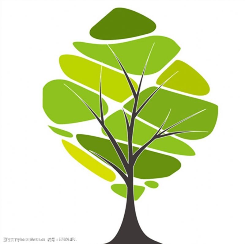 创意矢量元素树木元素插画图片