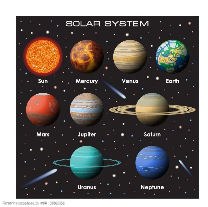 星空主题太阳系行星主题图片