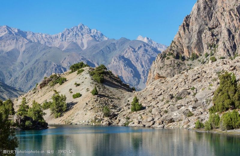 湖泊美景塔吉克斯坦范恩斯山帕米尔支美丽图片