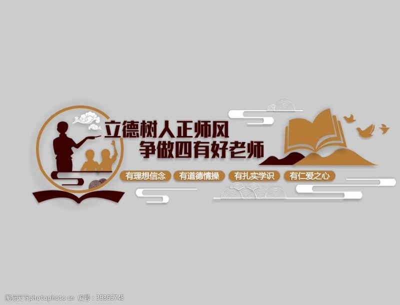 教师职业道德规范校园师德师风文化墙图片