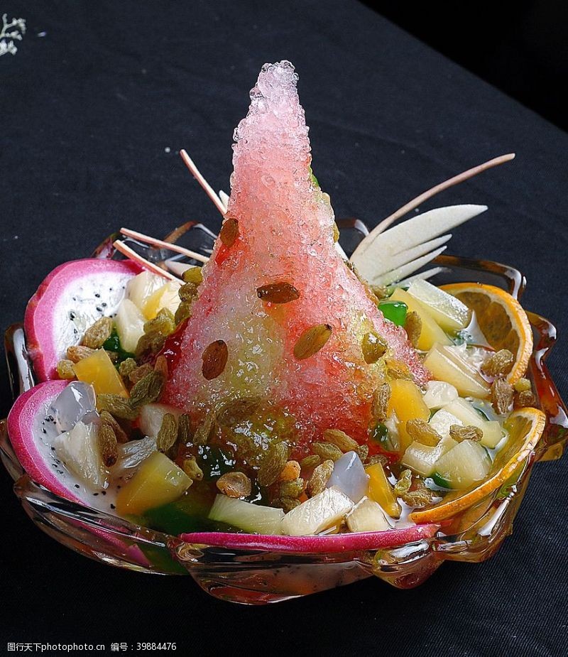 沙拉冰菜西餐西堤岛刨冰图片