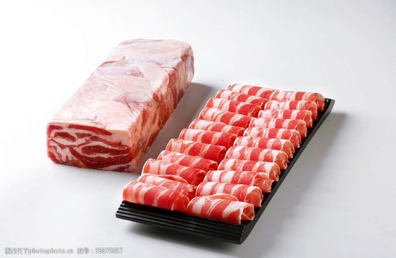 涮羊肉美食羊肉卷图片