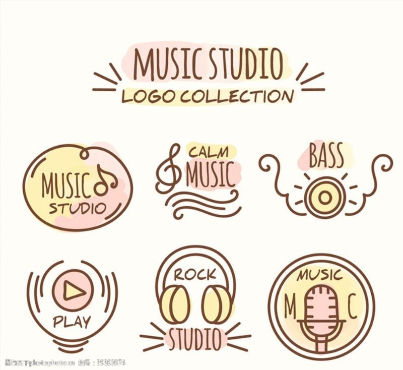音符设计音乐工作室标志图片