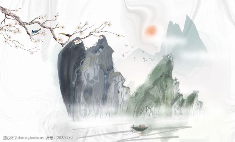 卡通背景中国风背景图片