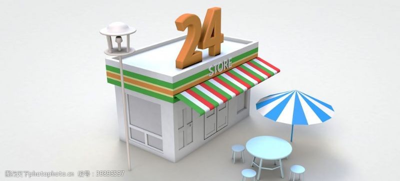 模型24h便利超市图片