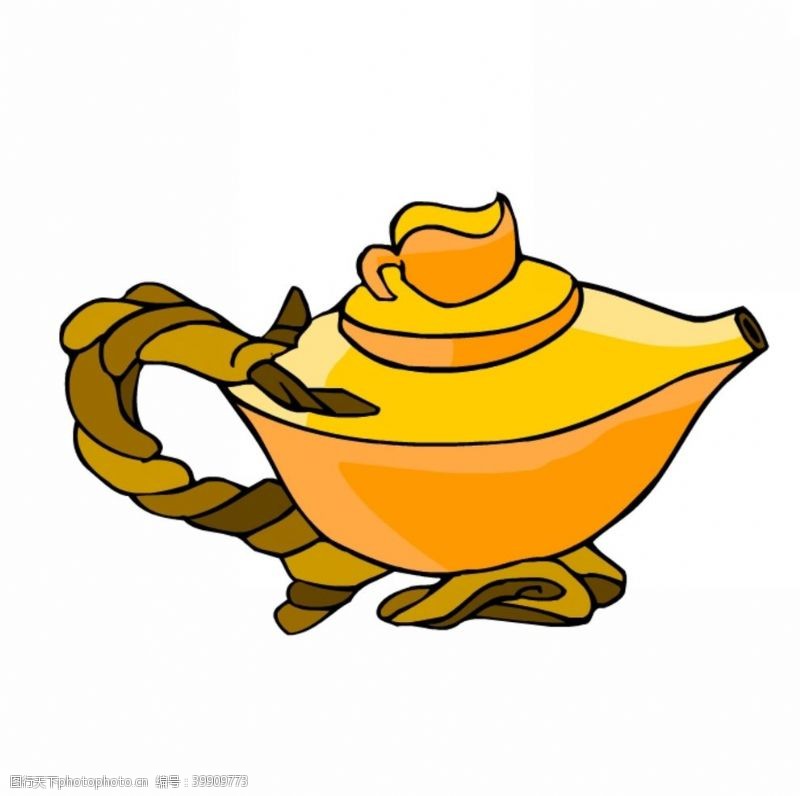 经典花纹边框茶壶图片