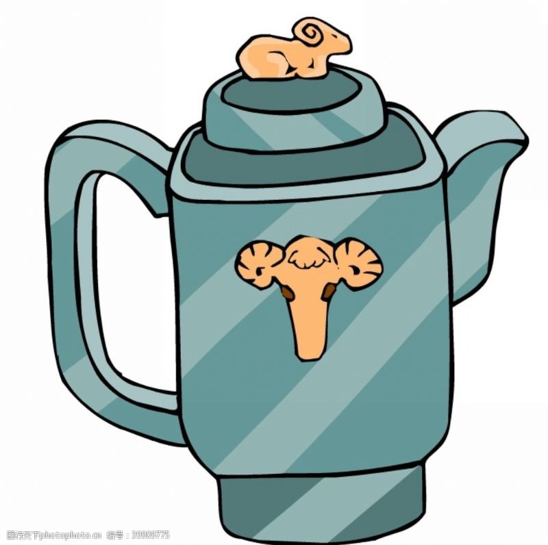 古典造型花纹茶壶图片