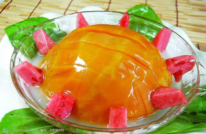 红色名片川菜冰糖南瓜图片