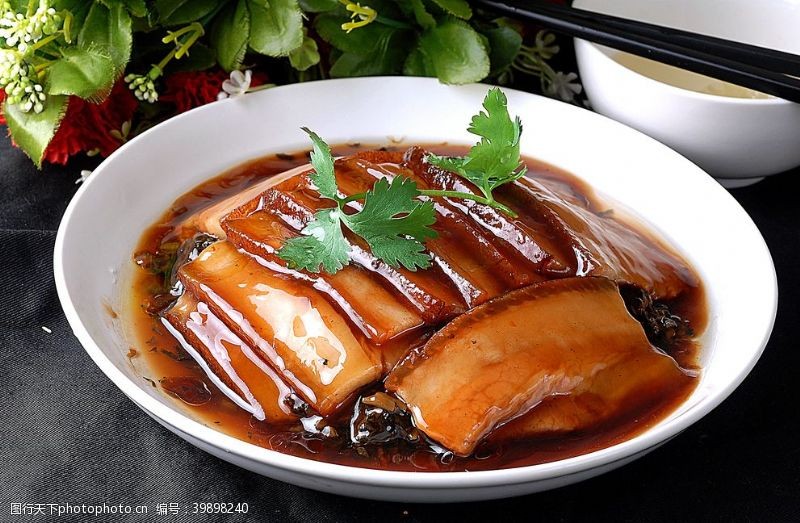 红色名片川菜传统咸烧肉图片