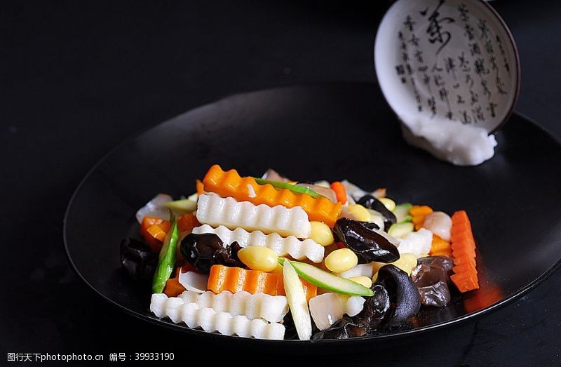美食小吃川菜七彩时蔬图片