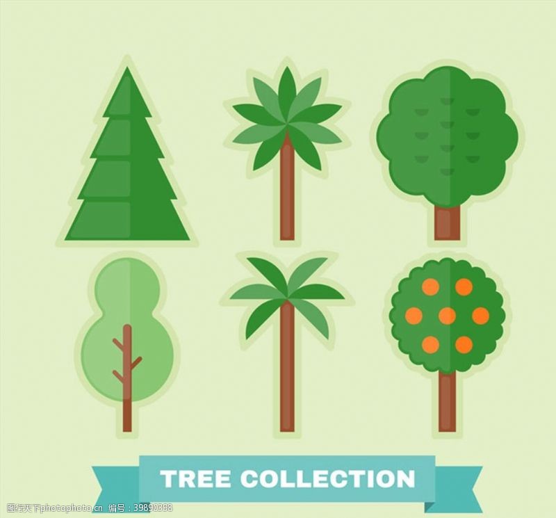 椰树创意绿色树木图片