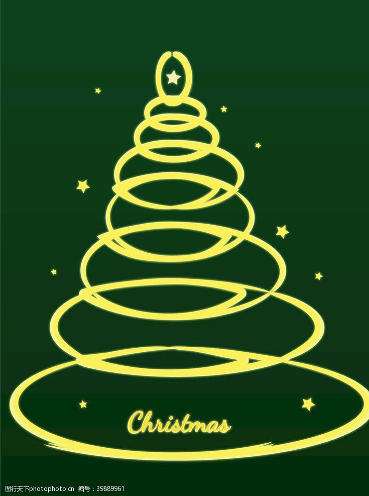 线的艺术发光的圣诞树图片