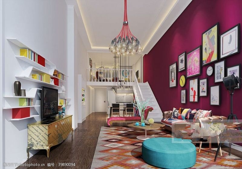 沙发3d模型公寓客厅图片