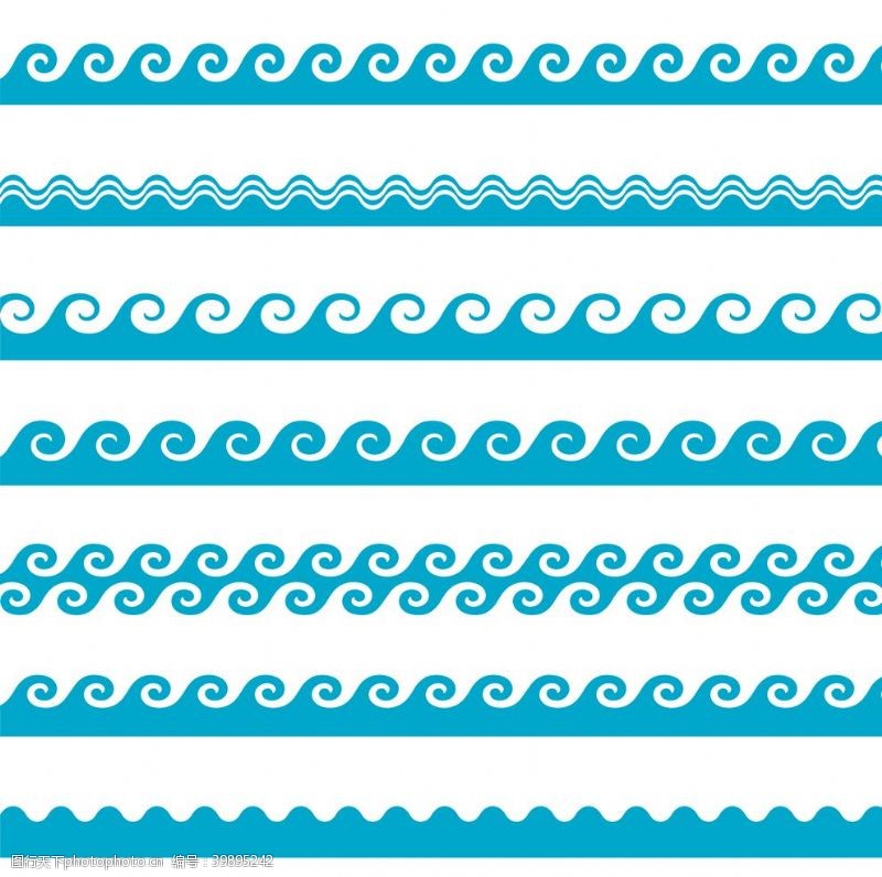 蓝色卡片海浪波浪波纹图片
