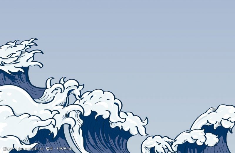传统夏日素材背景海浪波浪波纹图片