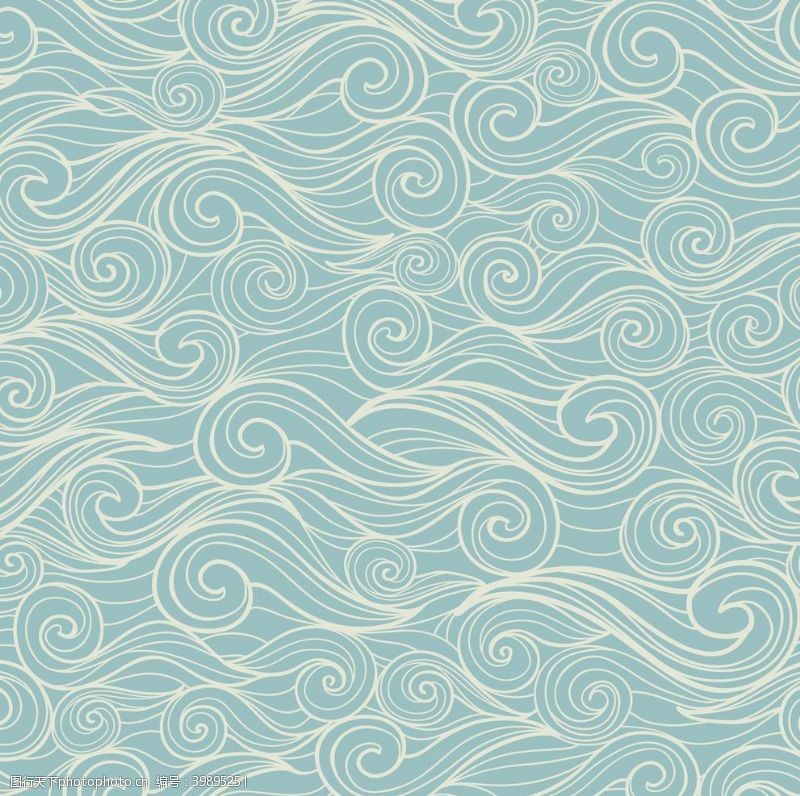 蓝色卡片海浪波浪波纹图片