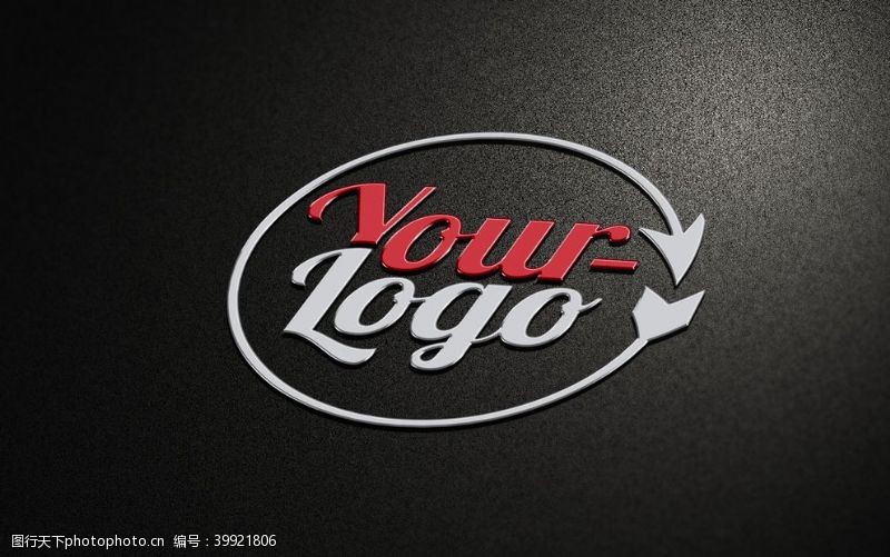高端品牌黑色背景金属立体LOGO图片