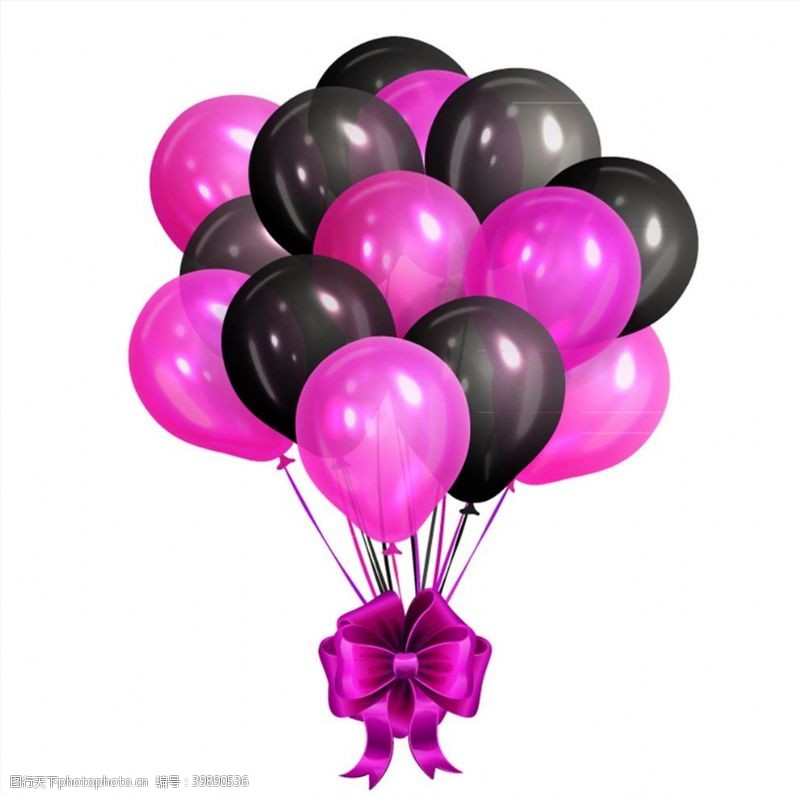 精美紫色精美气球束矢量图片