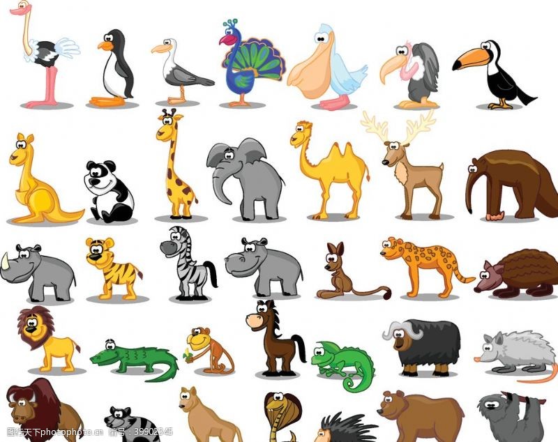 长颈鹿可爱卡通动物图片